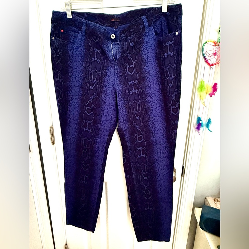 Sofia Vergara dark purple jeans (snakeskin design). Size 16.